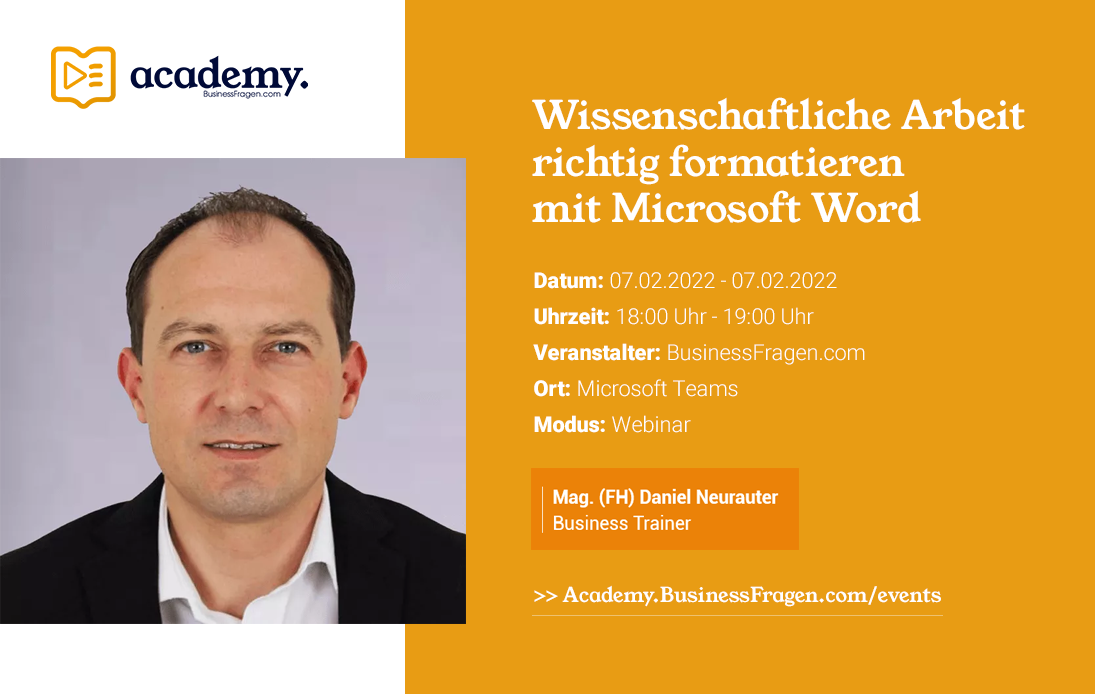 Wissenschaftliche Arbeit richtig formatieren mit Microsoft Word_07.02.2022